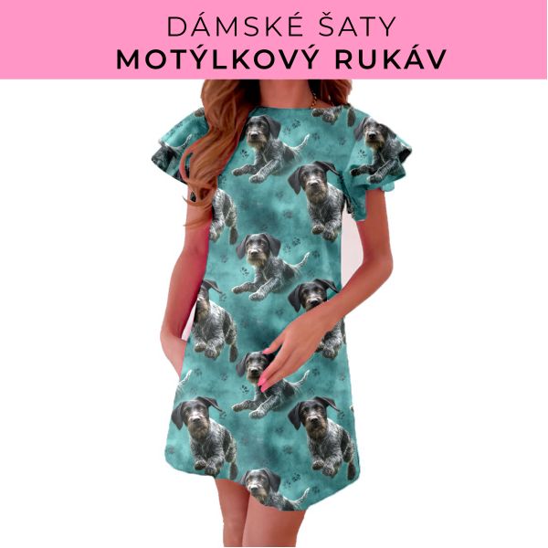 DÁMSKÝ střih - šaty s motýlkovým rukávem