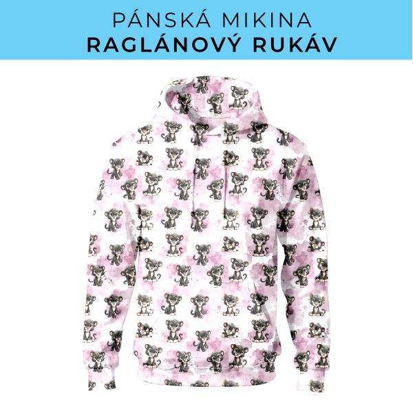 PÁNSKÝ střih - mikina raglan ZÁKLADNÍ s kapucí
