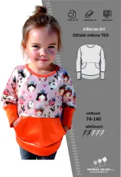 Papírový střih - DĚTSKÁ MIKINA TEO  