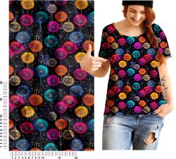 Teplákovina BAREVNÉ pampelišky - 240 gsm -reaktive   