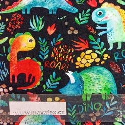 Teplákovina barevní malovaní dinosaurové -reaktivní tisk