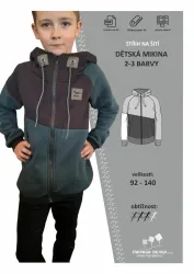 střih na dětskou mikinu na zip