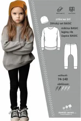 Papírový střih - DĚTSKÝ BASIC SET - mikina+leginy+čepice