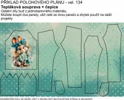 Králík - Dětský panel na šití mikiny, bundy, trika, legín mavaga design
