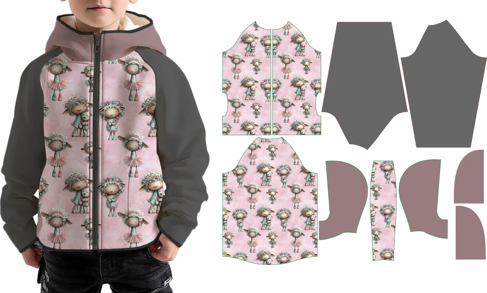 Dětská jednoduchá bunda se vzorem na přání - ZAKÁZKOVÝ TISK mavaga design