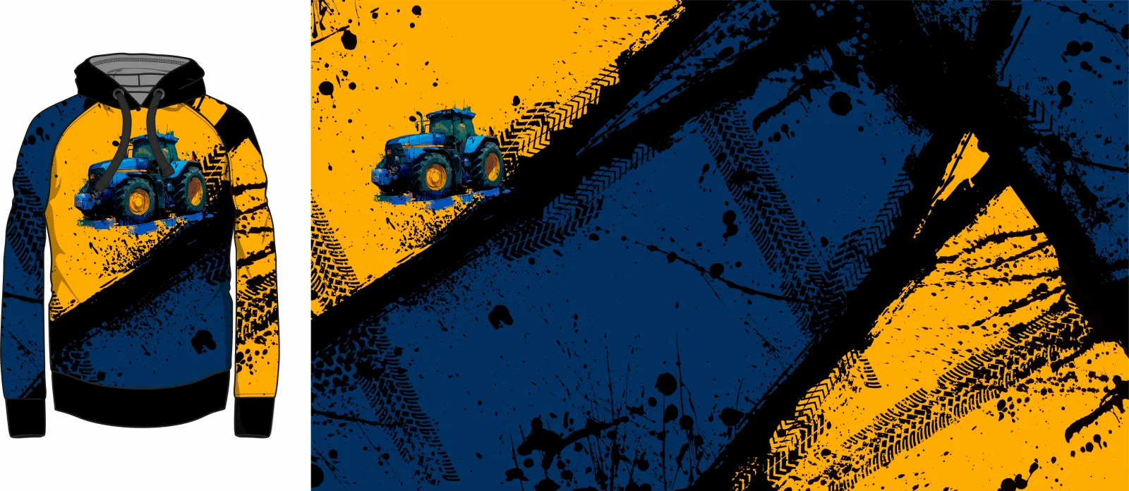 mikina / bunda traktorem - panel na šití