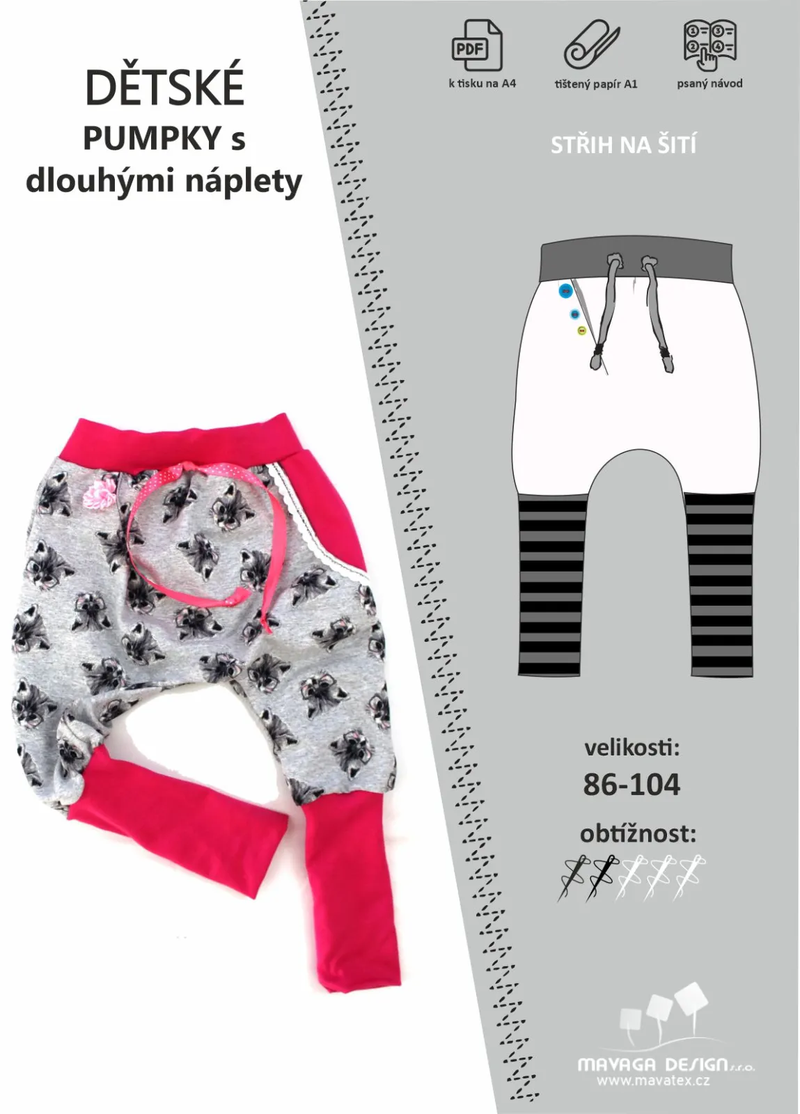 Elektronický střih -pumpky s dlouhými náplety Mavatex