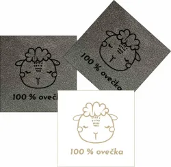 koženkový štítek | OVEČKA - tmavý, OVEČKA- světlý koženkový štítek | OVEČKA - tmavý, OVEČKA- světlý