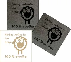 koženkový štítek | OVEČKA - tmavý, OVEČKA- světlý