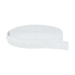 PLETENÁ GUMA DÍRKOVANÁ - KNOFLÍKOVÁ - 30mm   BÍLÁ 
