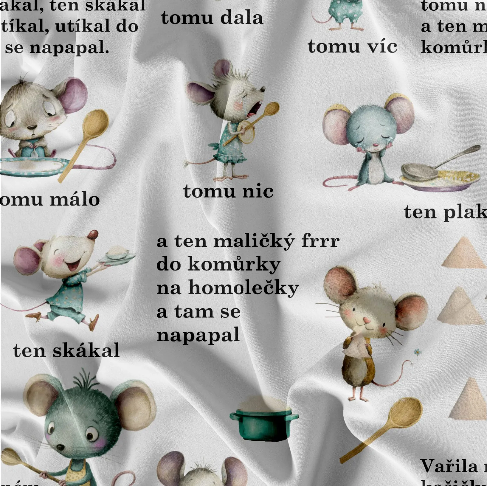Vařila myšička kašičku vzor k tisku - úplet, teplákovina, softshell a další... mavaga design