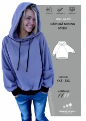 Papírový střih na dámskou mikinu s netopýřím rukávem Meda