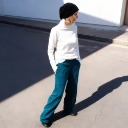 střih na volné kalhoty