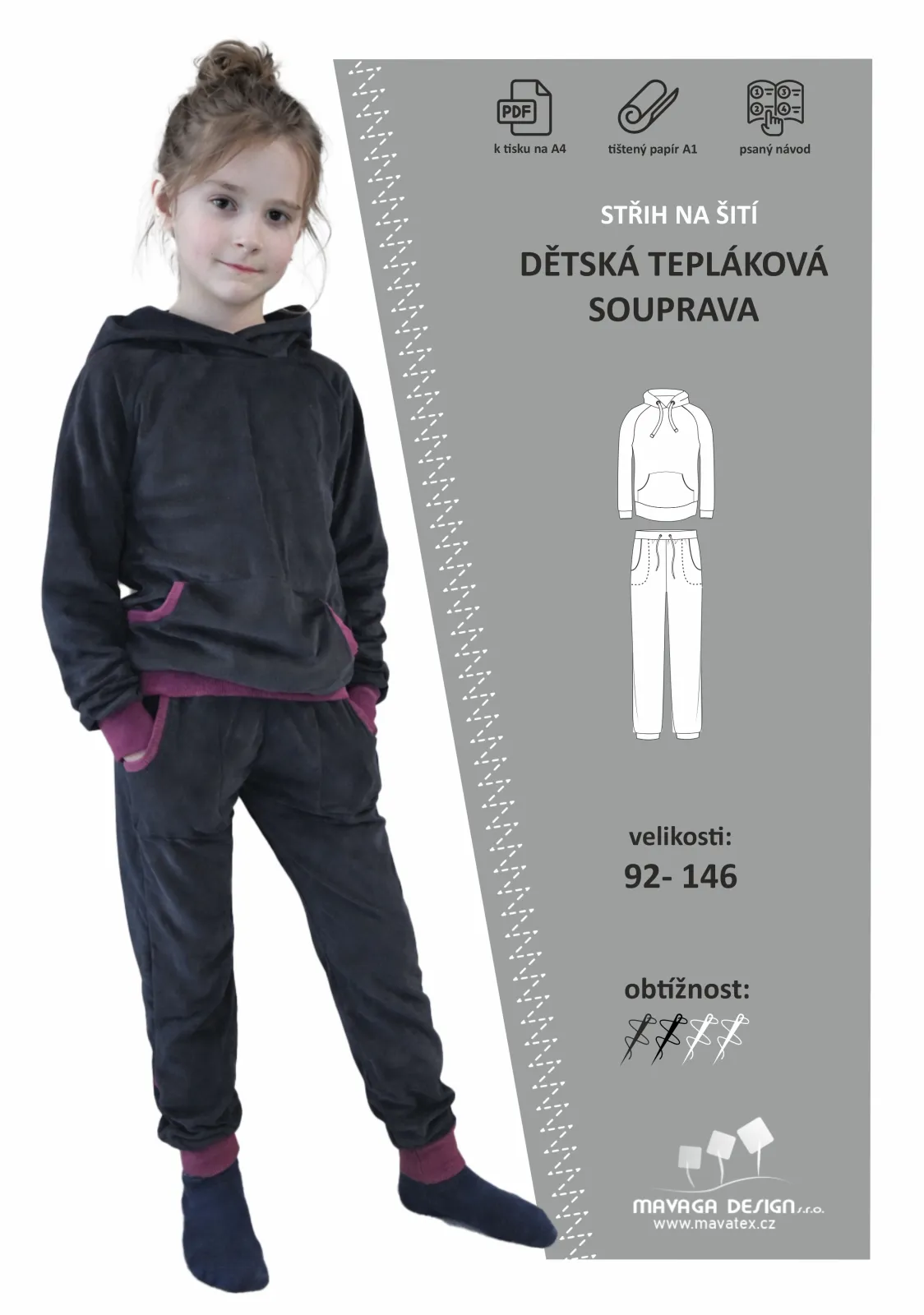 Papírový střih - Dětská tepláková souprava Mavatex