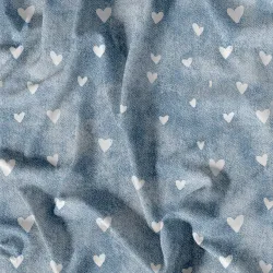SAM2523E (Jeans světle modrá srdíčka- materiálové varianty   )