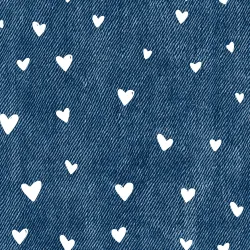SAM2523 (Jeans STANDART  modrý srdíčka- materiálové varianty    )