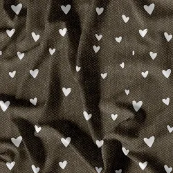 Jeans hnědá srdíčka- materiálové varianty       | Bela- polyesterový úplet, Torino -úplet funkční, MILKY -úplet funkční, FERRA -úplet, LYCRA --úplet funkční, PUSH UP LYCRA/ plavkovina, Garzato- počesaný funkční úplet, Termo lycra počesaná, DOLOMITY -počesaný 250 gsm, Softshell zimní 320 gsm, Softshell LETNÍ NEPRUŽNÝ, Softshell ZIMNÍ PRUŽNÝ 220 gsm, Softshell letní pružný 220gsm, Softshell jarní 285 gsm, Softshell BERÁNEK, Kočárkovina, Micropeach -tkanina 100 % pes, Silver pružné plátno, SILKY, Venezie úplet, Satén úpletový Valentino  PES+el., Microplyš pružný