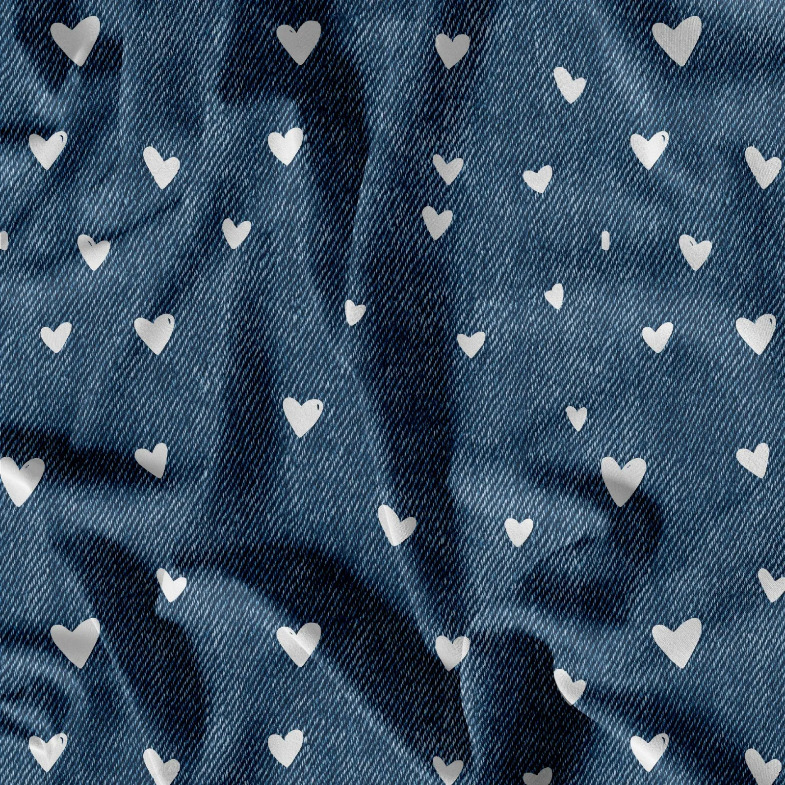 Jeans STANDART modrý srdíčka- materiálové varianty mavaga design