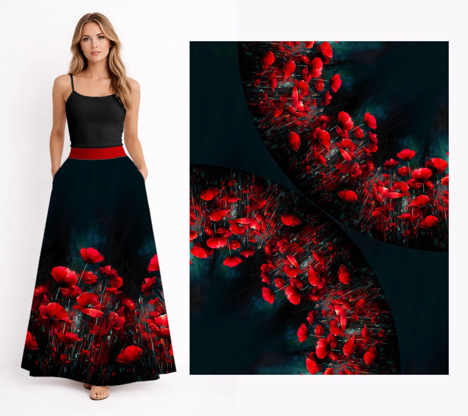 panel na šití dlouhé maxi sukně