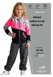 Papírový střih - mikina na zip dělený PD Mavatex