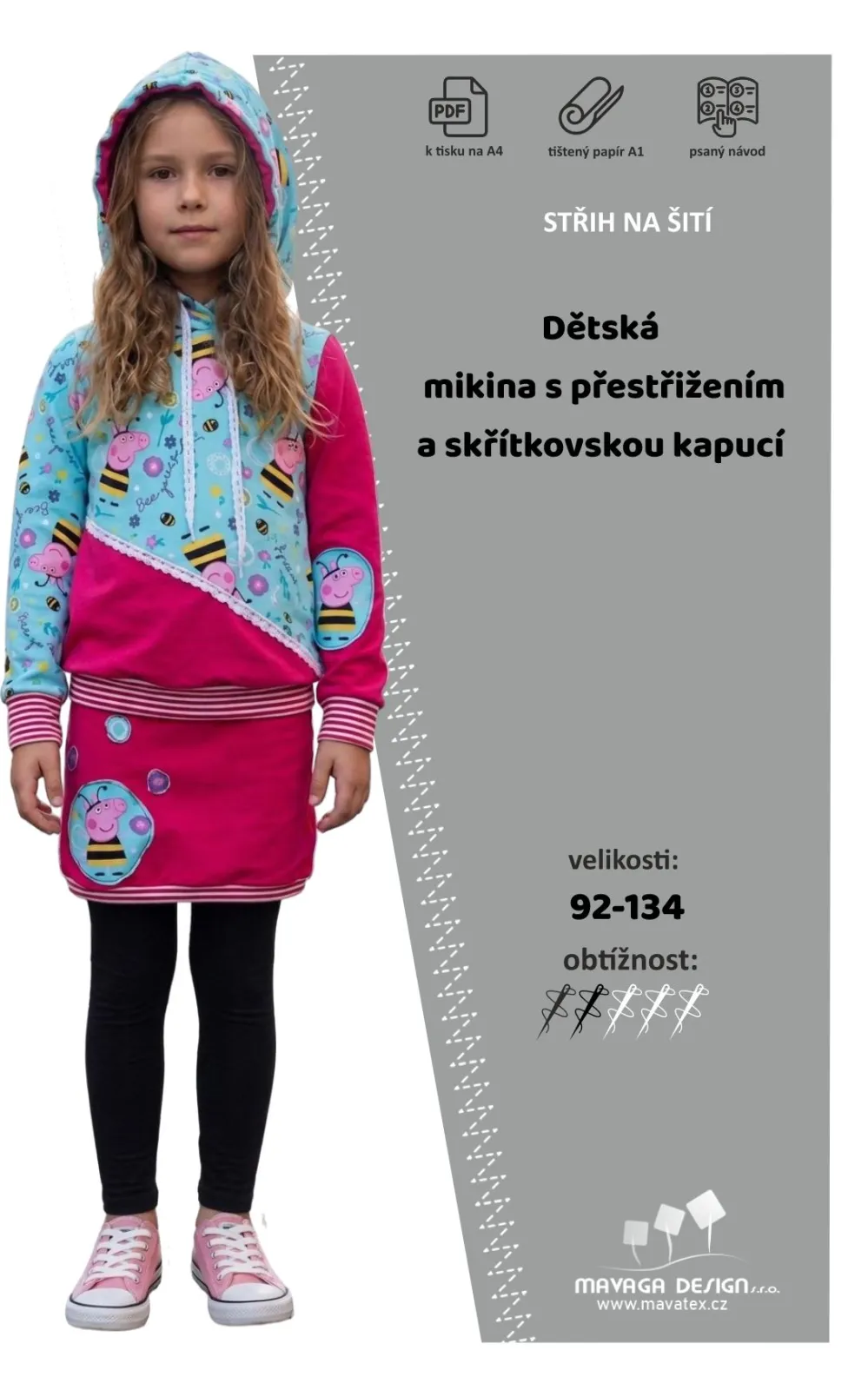 Papírový střih na mikinu Mavatex