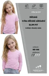 Papírový střih - triko dětské základní 98- 146 - SLIM fit