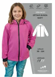 střih na dětskou bundu s kapucí a límcem