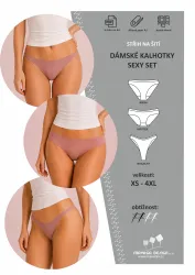 Elektronický střih - 3x kalhotky - SEXY SET