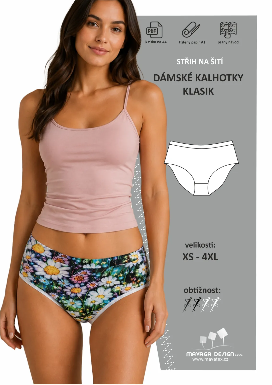 Střih na šití dámské kalhotky
