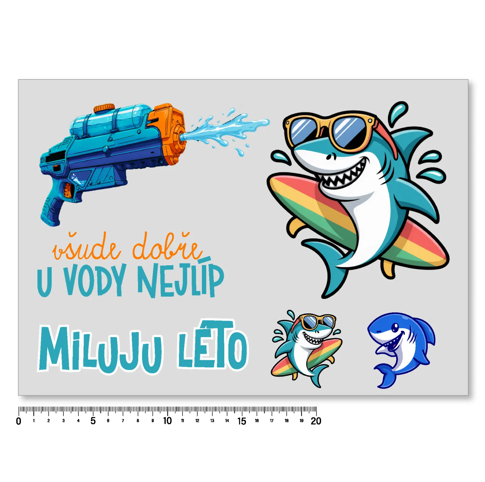 Levné nažehlovací obrázky s mořskými zvířátky vyrobeno v EU