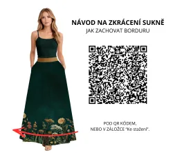 Panel na ušití maxi půlkolové sukně s květinovou bordurou | Bela- polyesterý úplet, FERRA -úplet, SILKY, Satén- úplet -lesklá šatovka