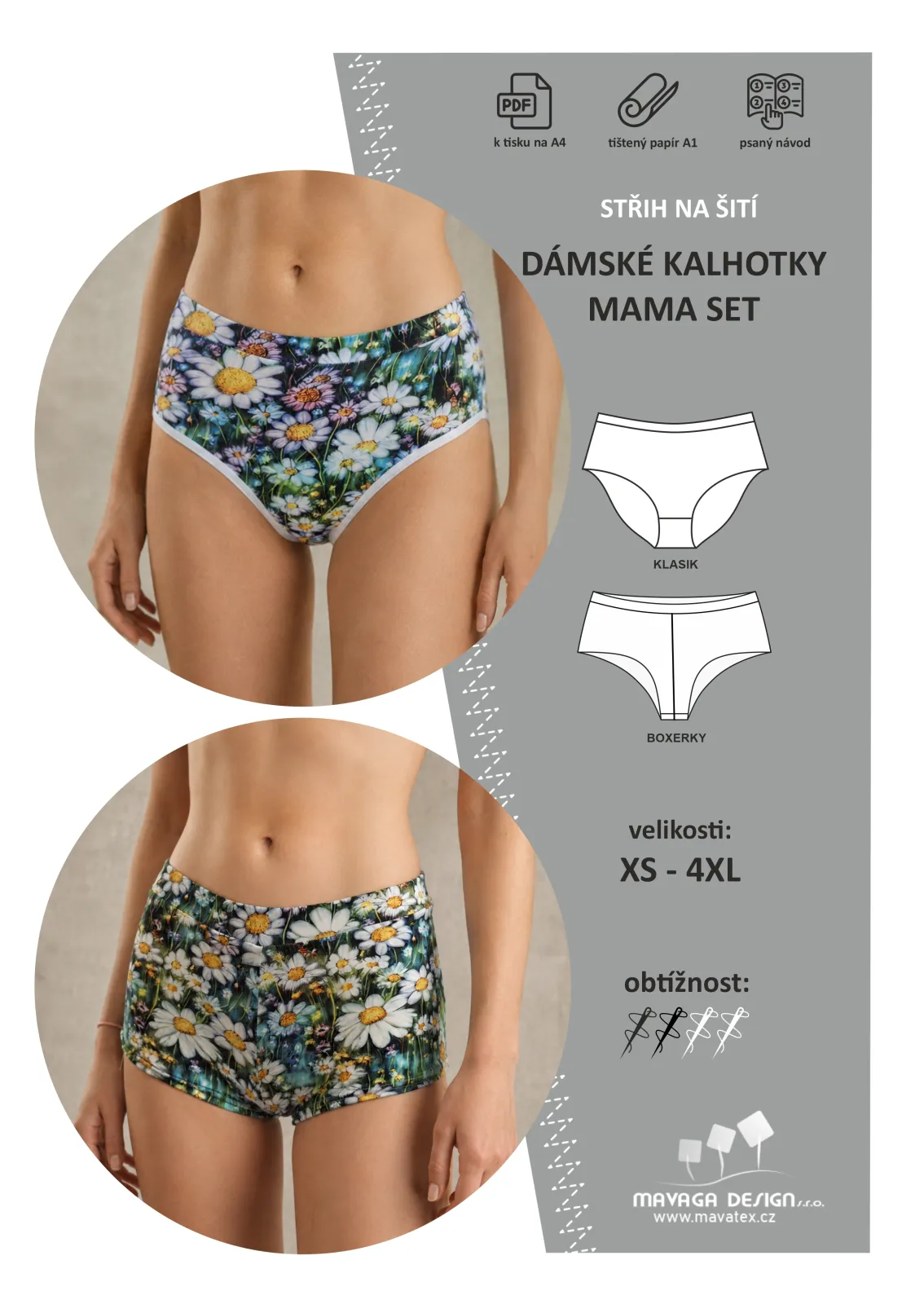 střih na dámské kalhotky