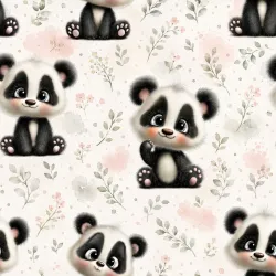 SAM2837 (Panda a kytky - materiálové varianty -SAM2838 ke kombinaci)