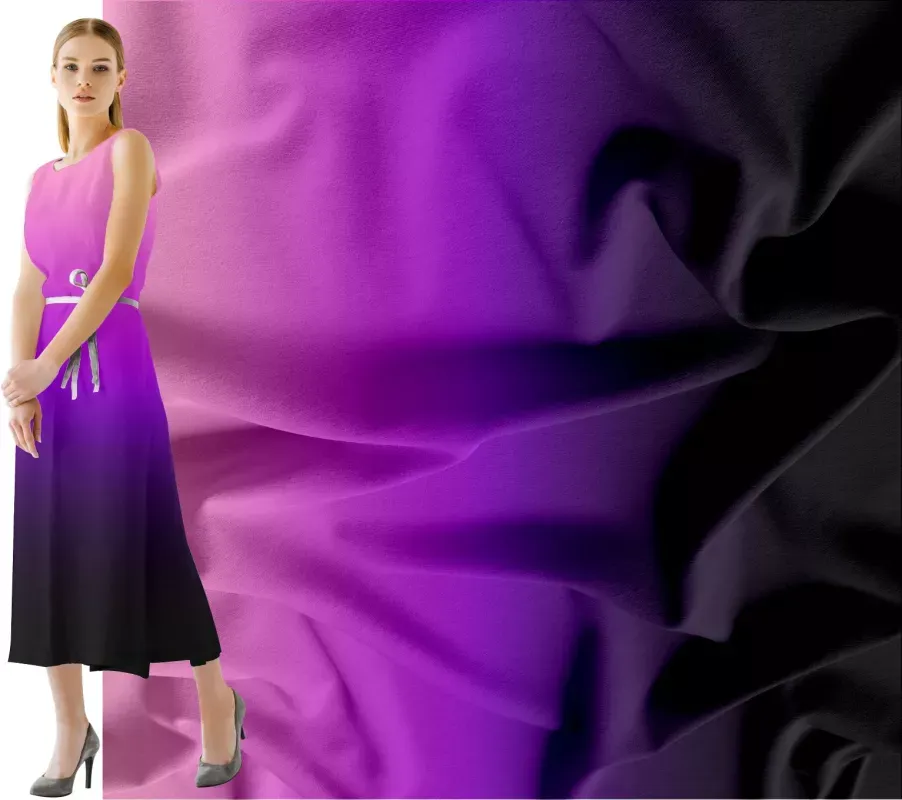 Ombré PANEL 1,5x 1,5 m- duhový přechod 4barevný fialová -materiálové varianty mavaga design
