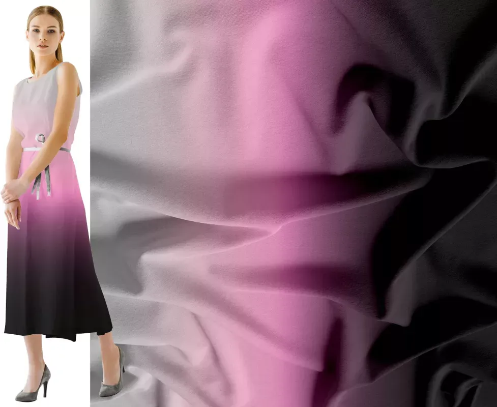Ombré PANEL 1,5x 1,5 m- duhový přechod 4barevný růžová -materiálové varianty mavaga design