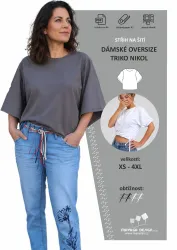 Tištěný střih na dámské oversize triko Nikol