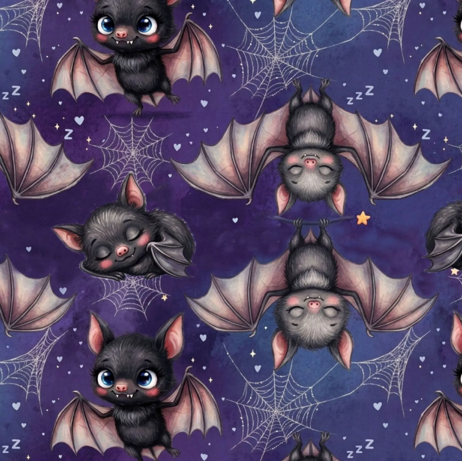 Látka na halloween - netopýři mavaga design