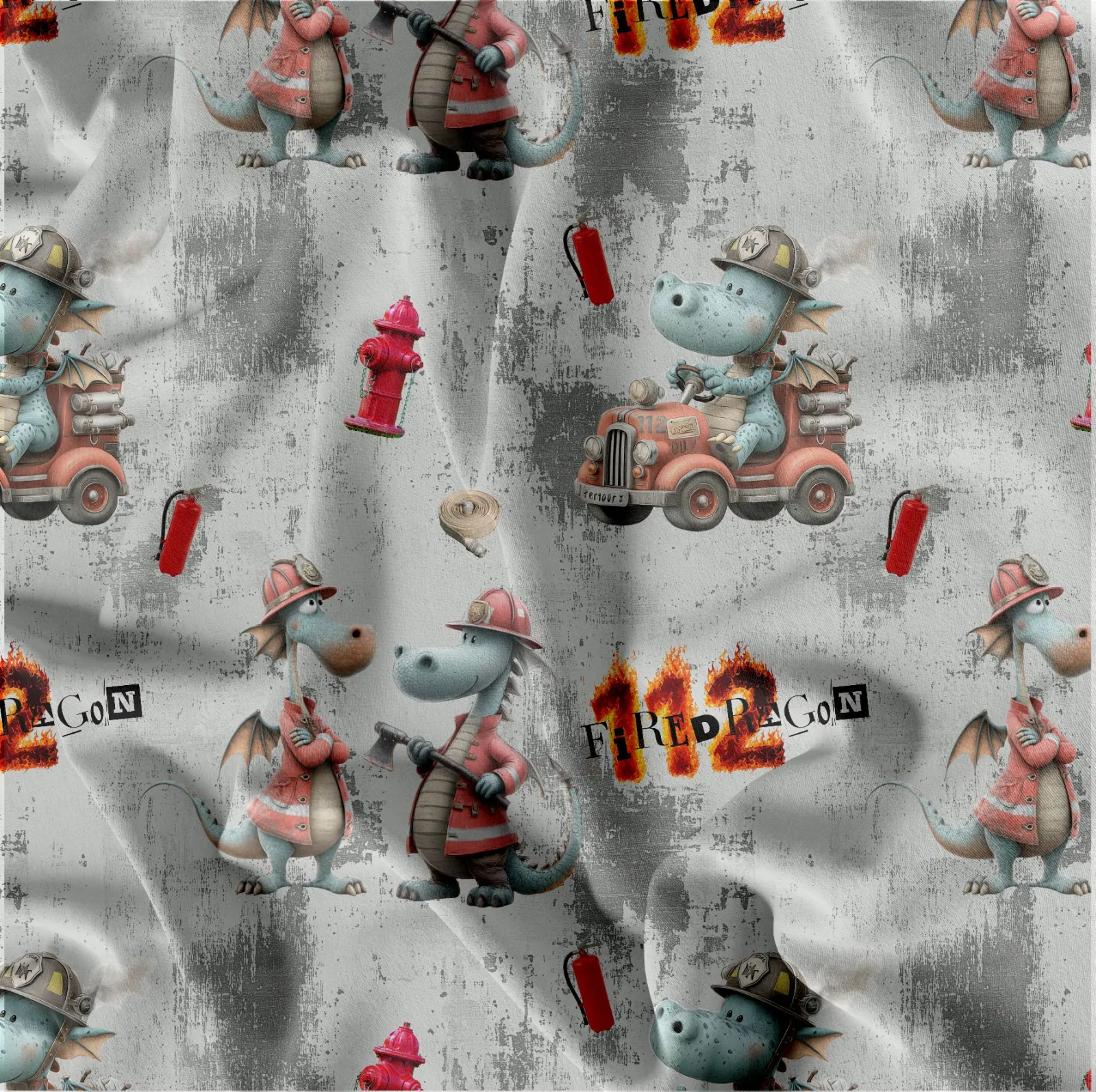 Látka s dráčky mavaga design