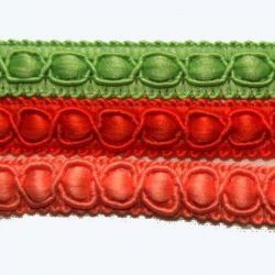 Stužka vytkávaná ozdobná - 3 barvy | kiwi, lososová, oranžová