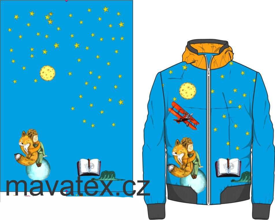 Přední Softshell panel- přechodový ( zimní+letní) - malý princ světle modrá vyrobeno v EU
