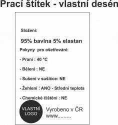 Prací štítky -- desén na přání - 16 ks