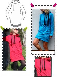 Papírový střih -dámské mikinové zip a kapuca- MATYLDA Mavatex