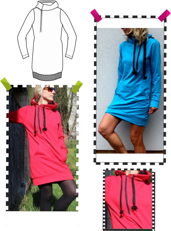 Papírový střih -dámské mikinové zip a kapuca- MATYLDA Mavatex