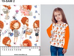 Lora na bílé s květy-limační materiálové varianty mavaga design