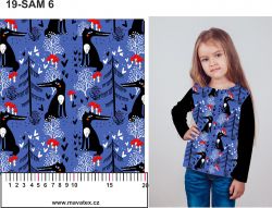 Lišky v lese na modré-materiálové varianty mavaga design