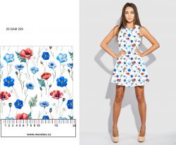 Malé květy na bílé -materiálové varianty mavaga design