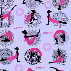 Yoga na fialové - digitální tisk mavaga design