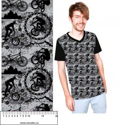 Cyklistika černobílá kamufláži -materiálové varianty mavaga design