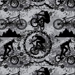 Cyklistika černobílá kamufláži -materiálové varianty mavaga design