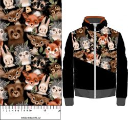 Lesní zvířátka hlavy- černá - materiálové varianty mavaga design